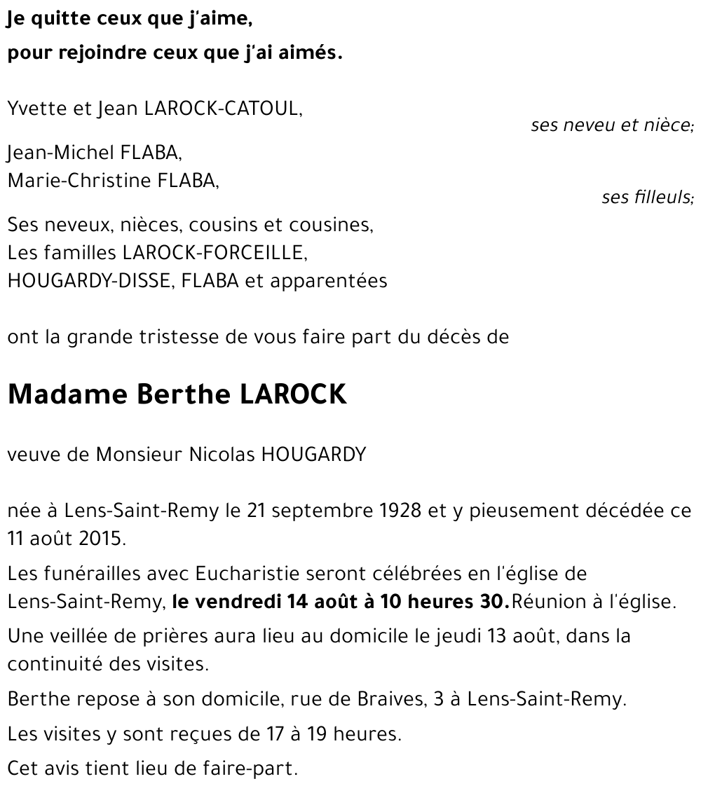 Berthe LAROCK