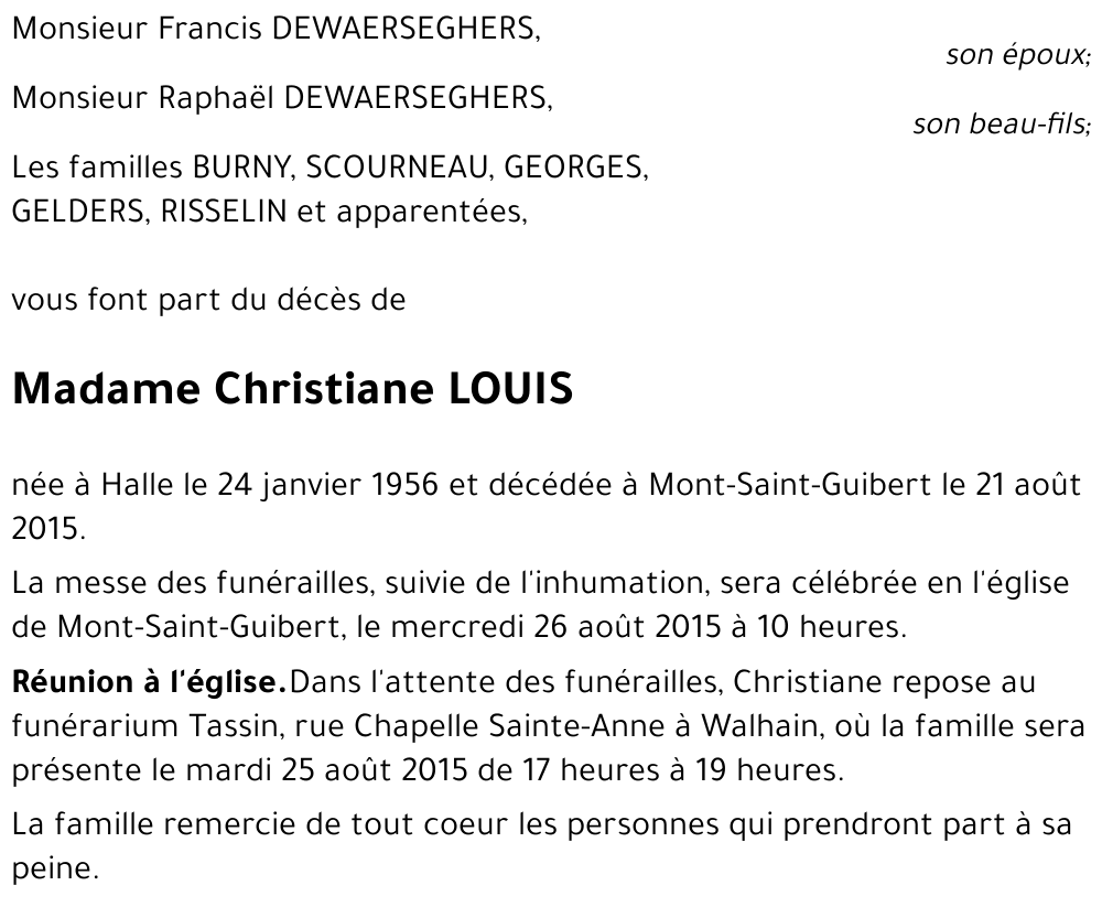 Christiane LOUIS