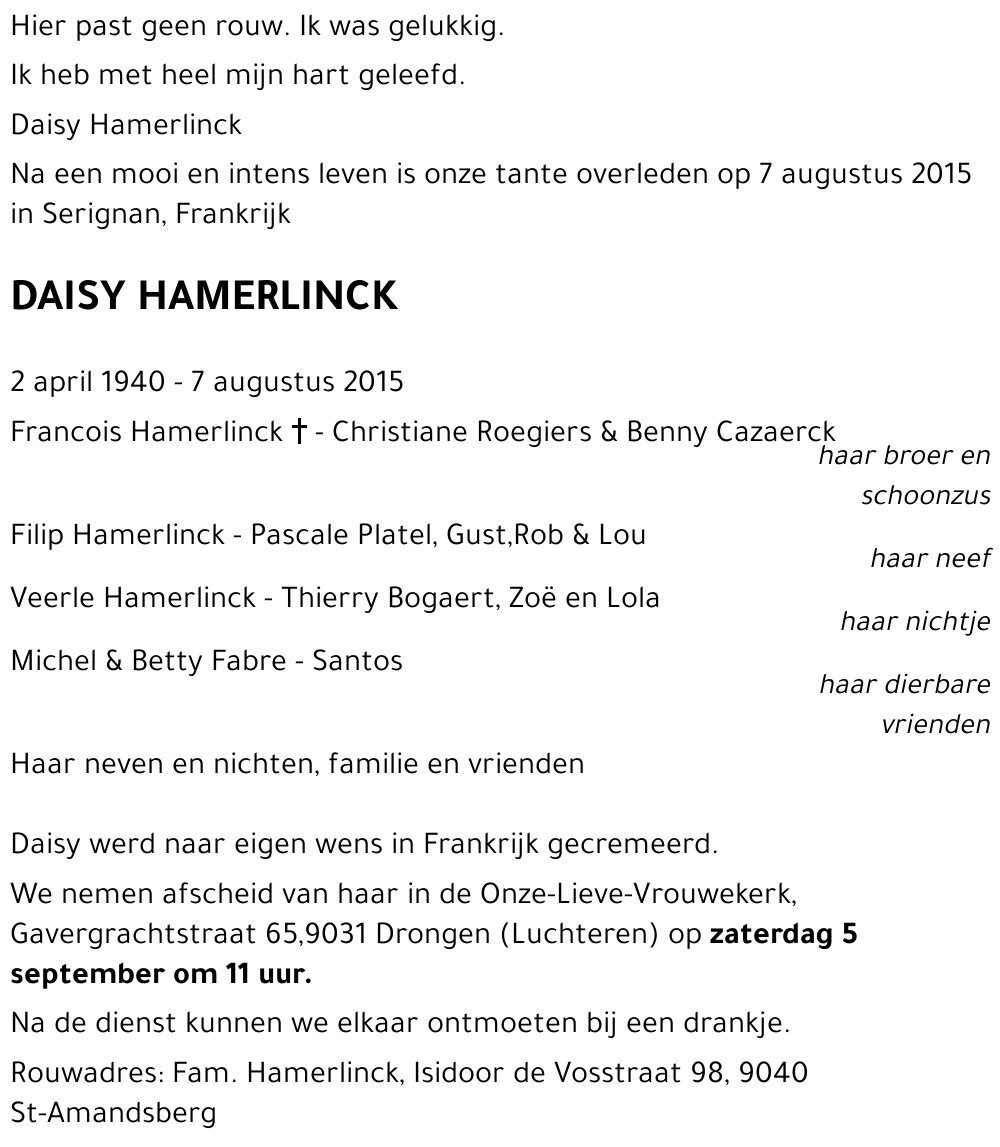 DAISY HAMERLINCK