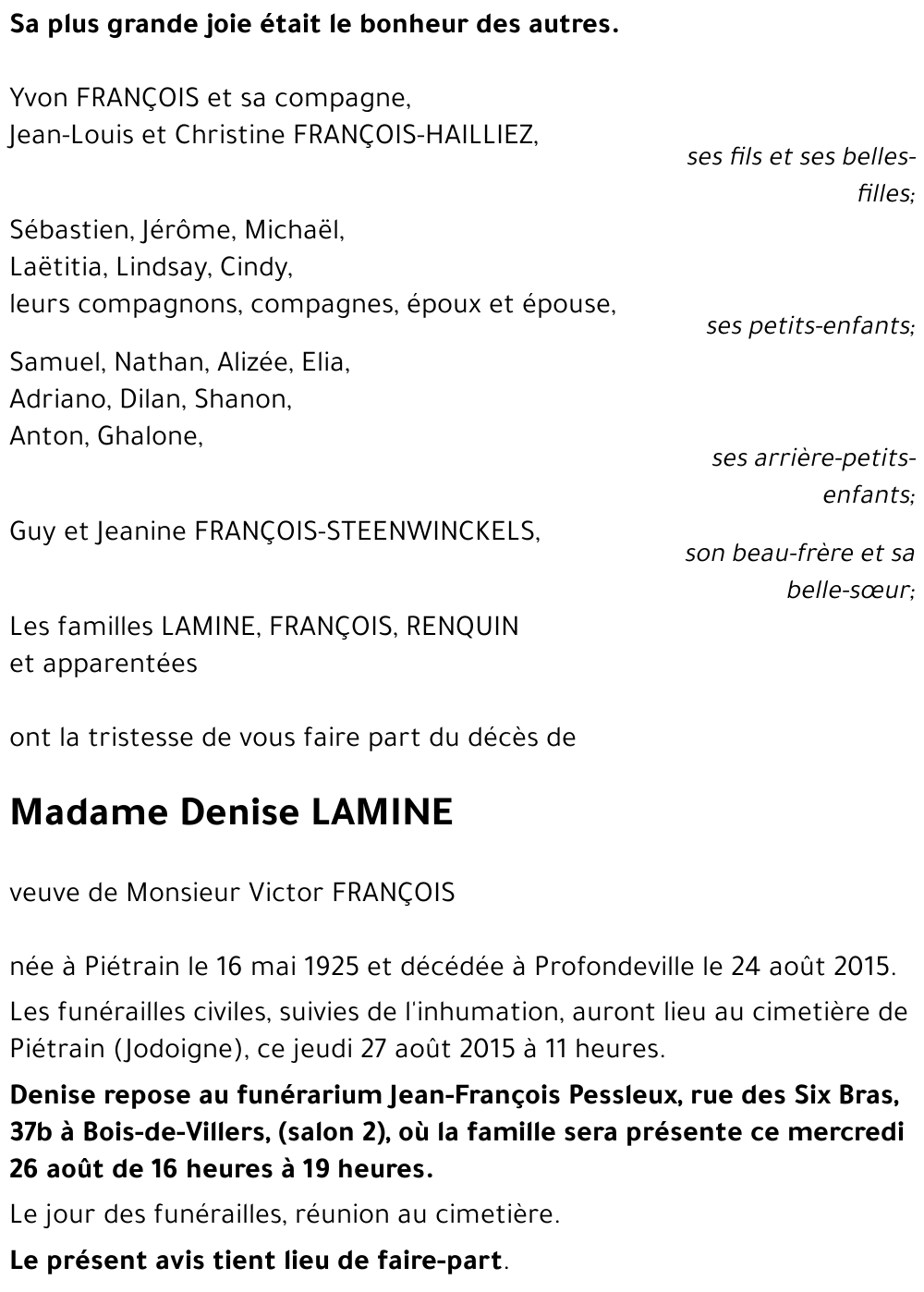 Denise LAMINE