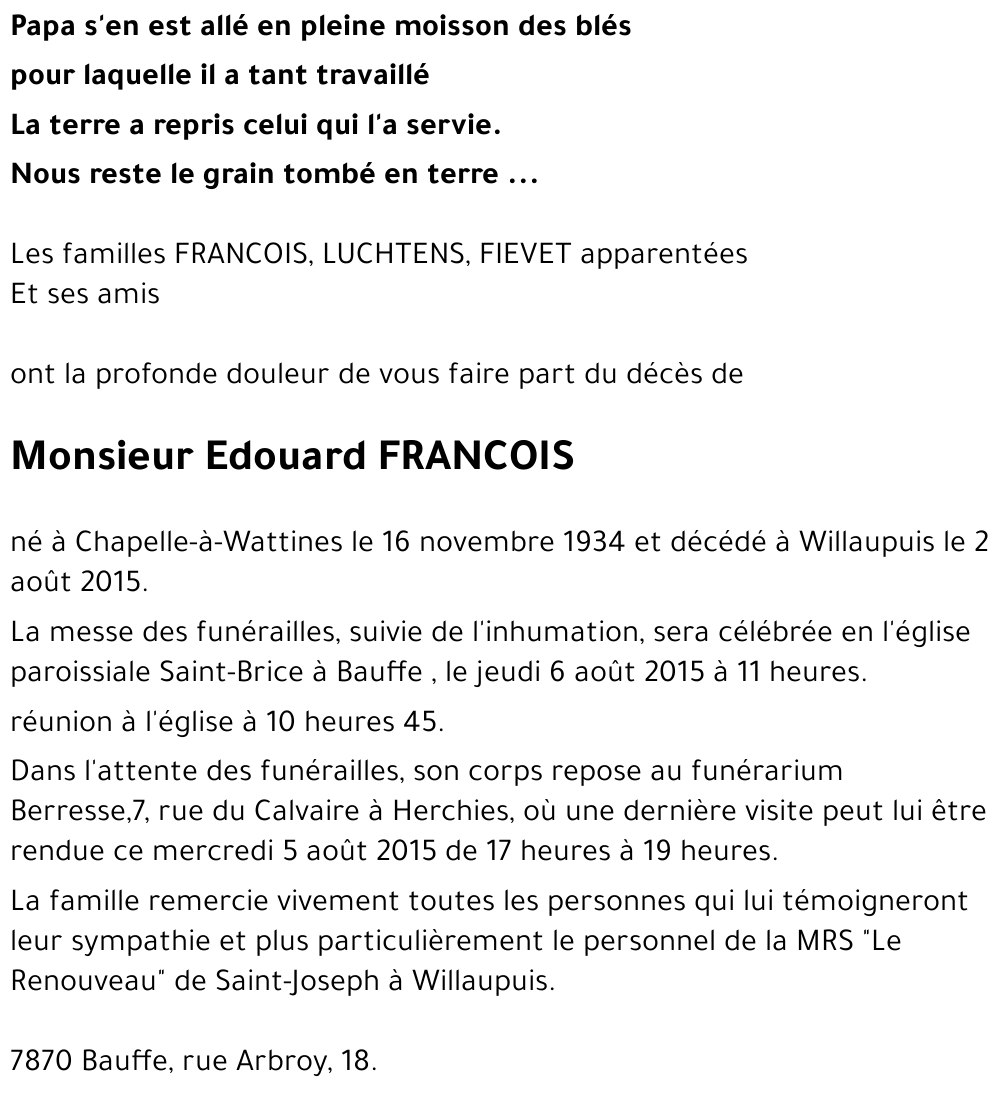 Edouard FRANCOIS