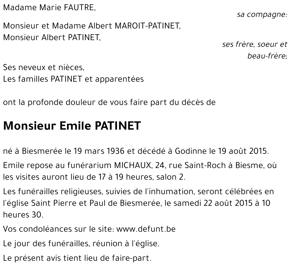 Emile PATINET