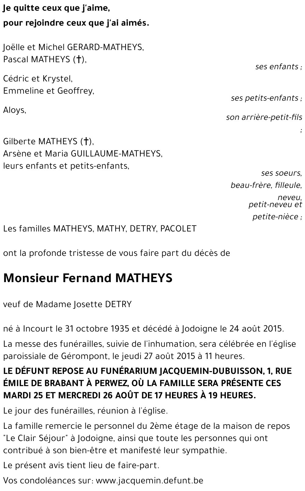 Fernand MATHEYS