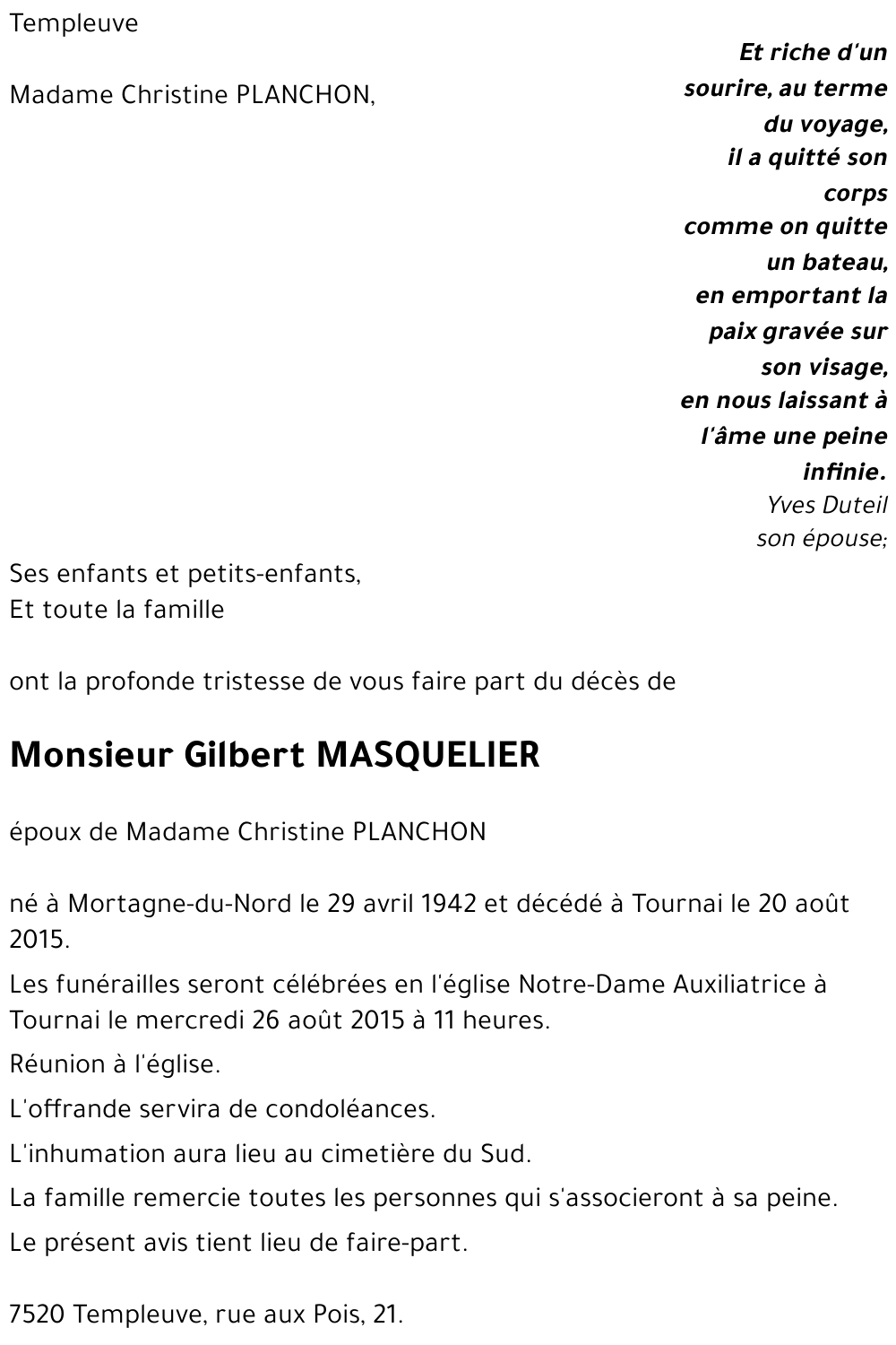 Gilbert MASQUELIER