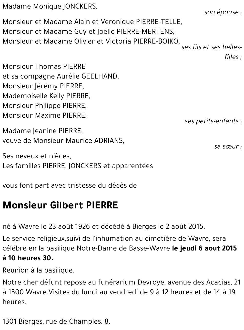 Gilbert PIERRE