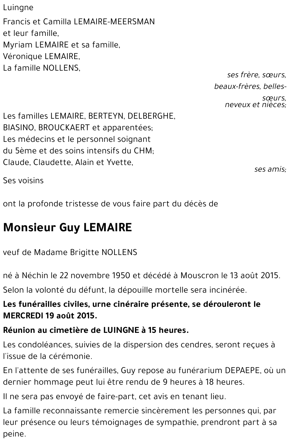 Guy LEMAIRE