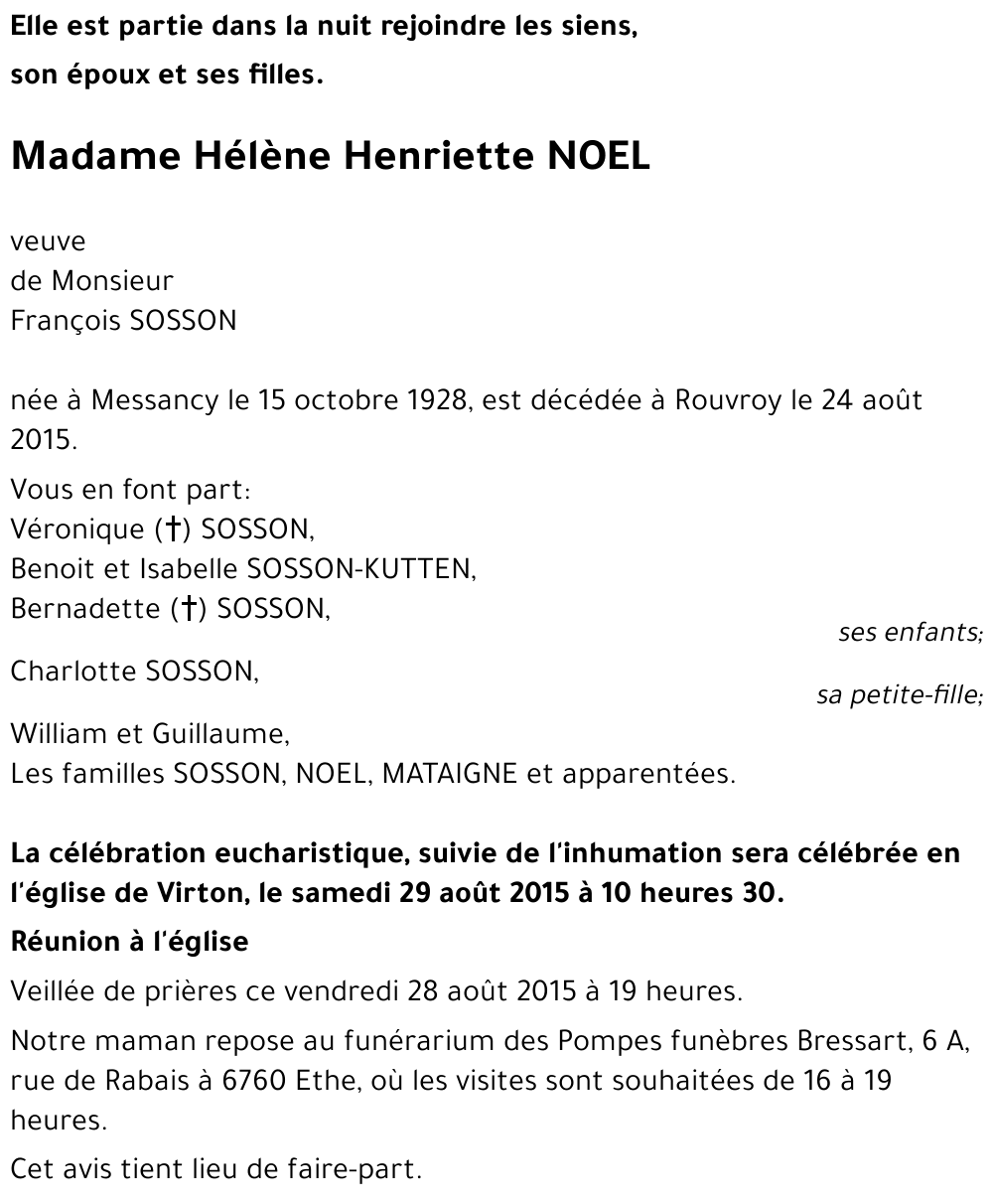 Hélène Henriette NOEL 