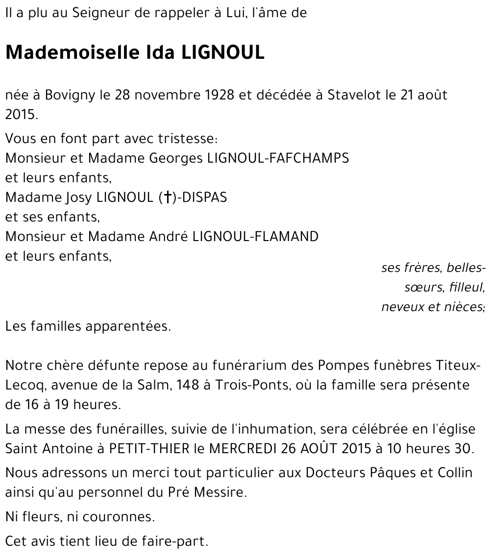 Ida LIGNOUL