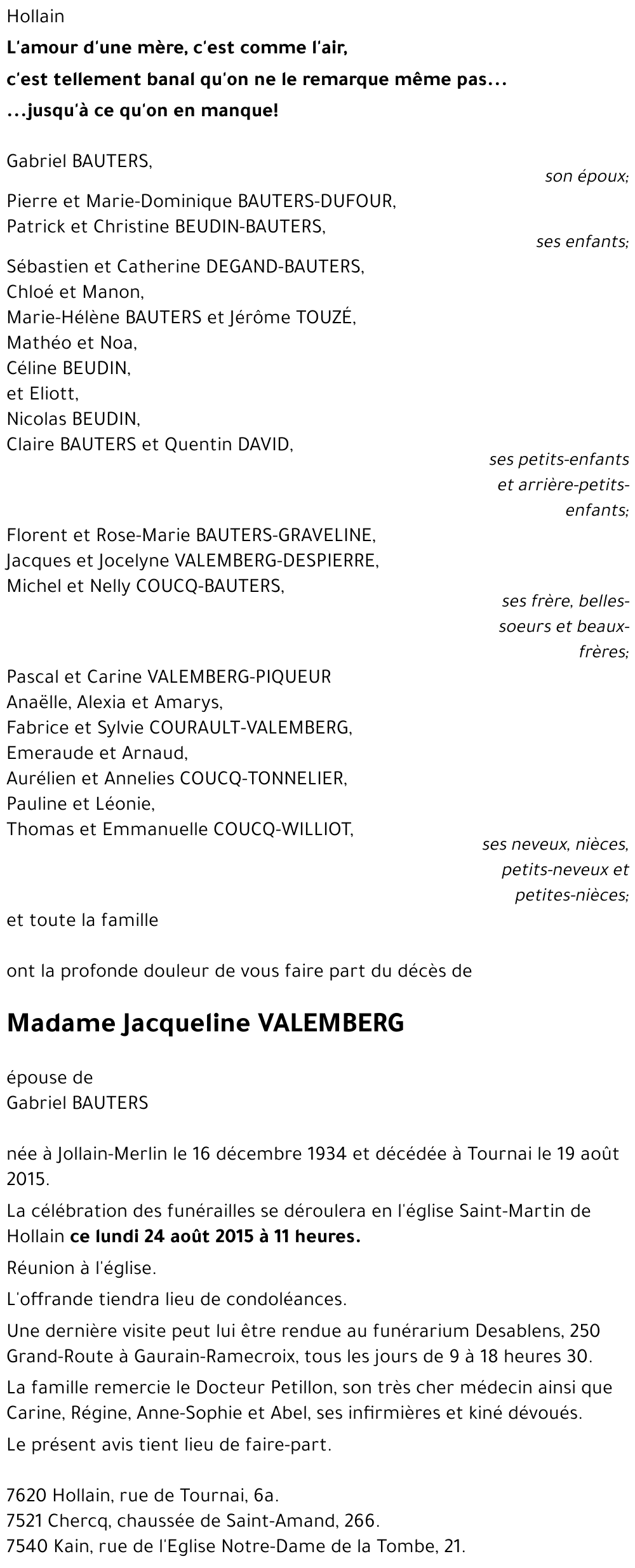 Jacqueline VALEMBERG