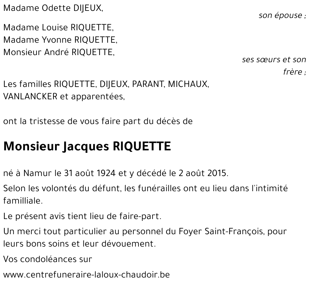 Jacques RIQUETTE