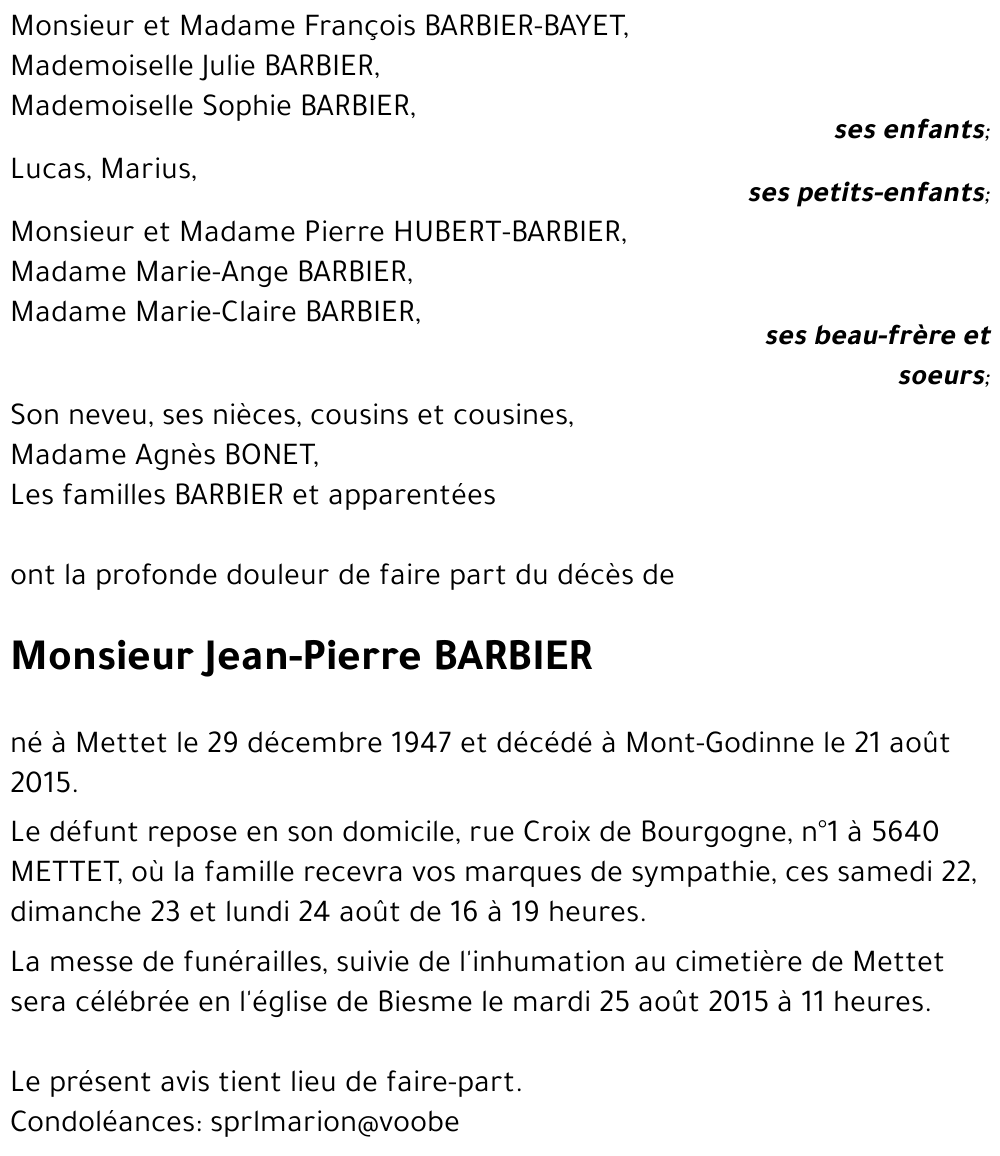 Jean-Pierre BARBIER