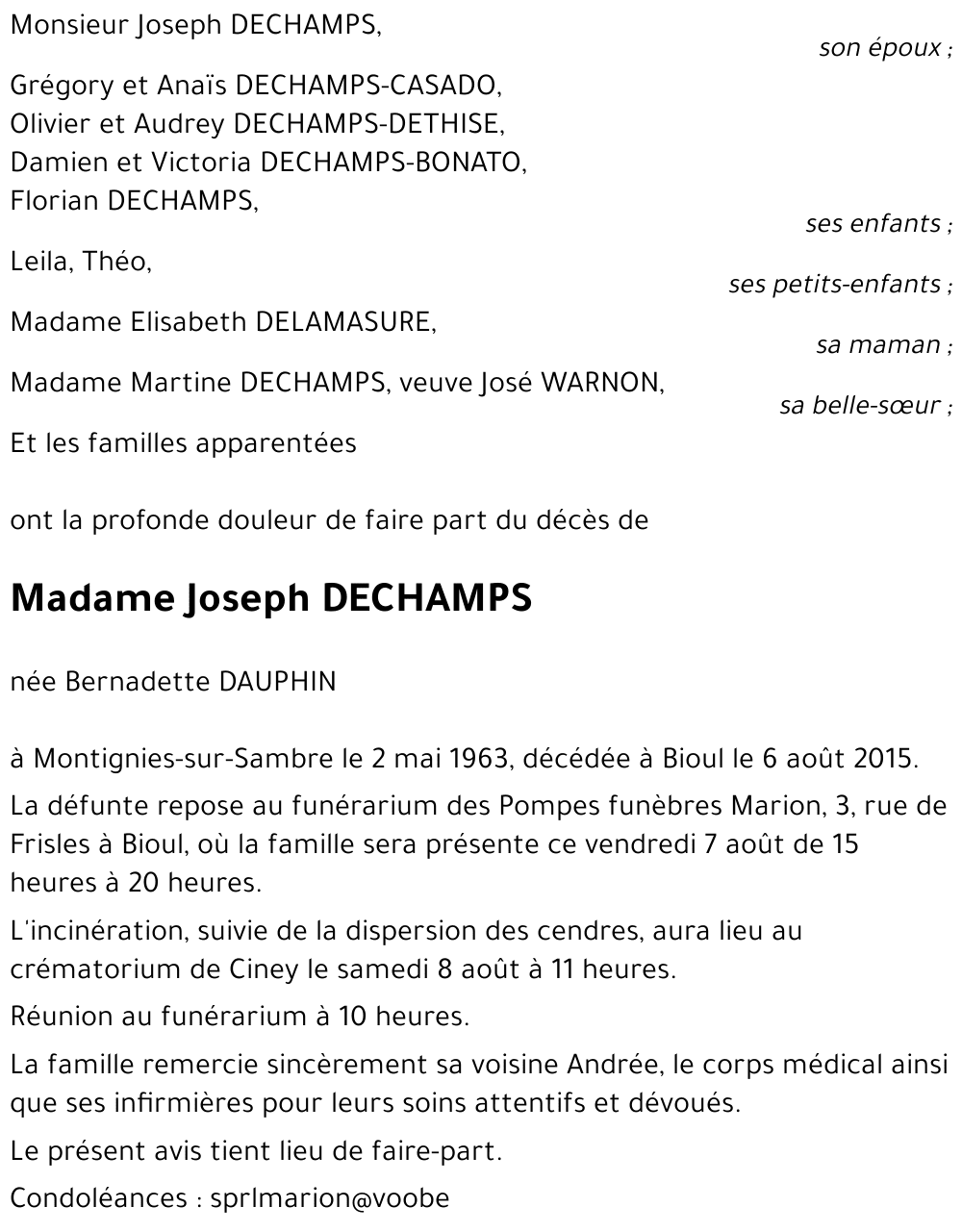 Joseph DECHAMPS