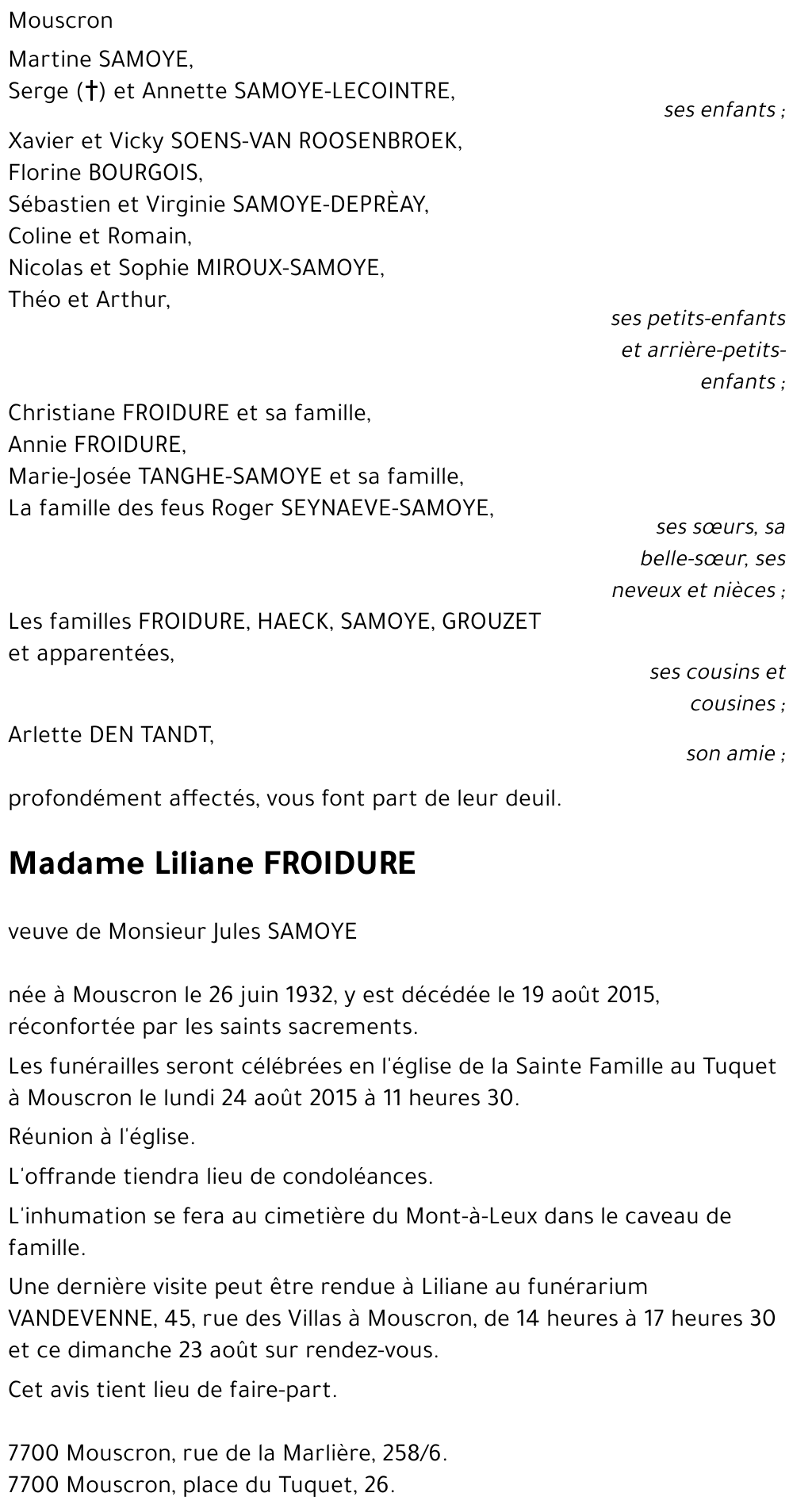 Liliane FROIDURE