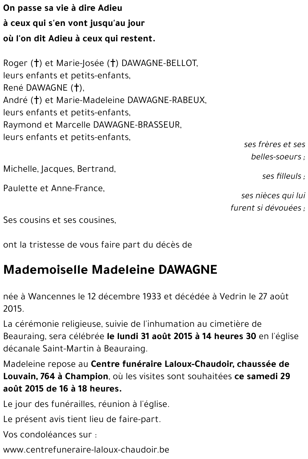 Madeleine DAWAGNE