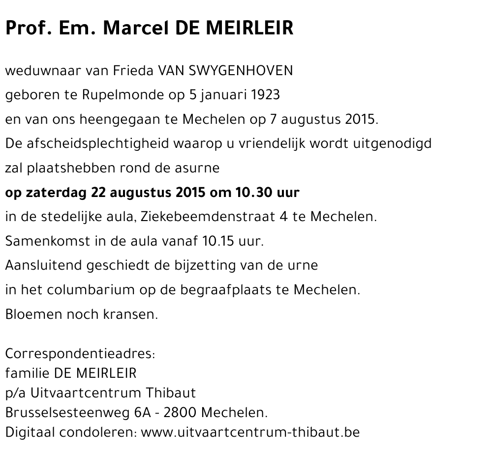 Marcel DE MEIRLEIR