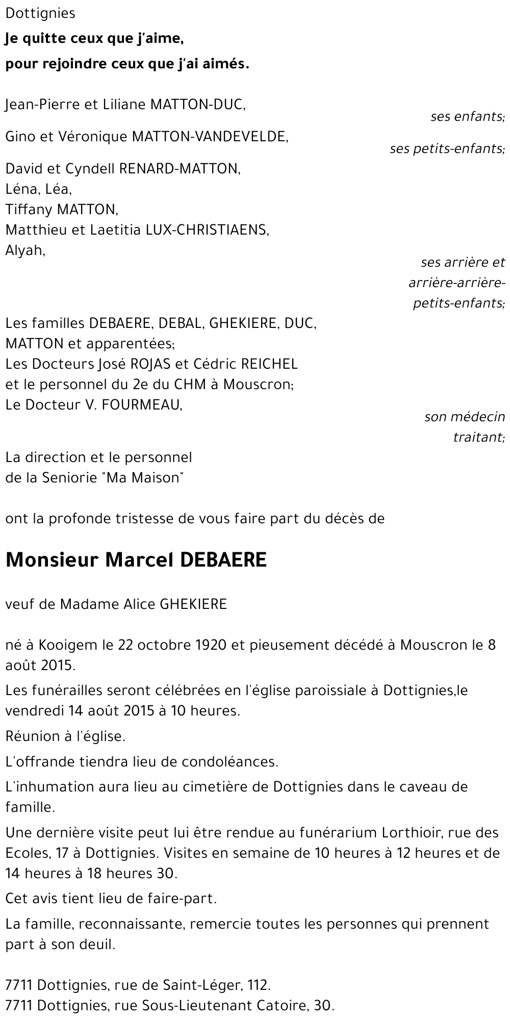 Marcel DEBAERE