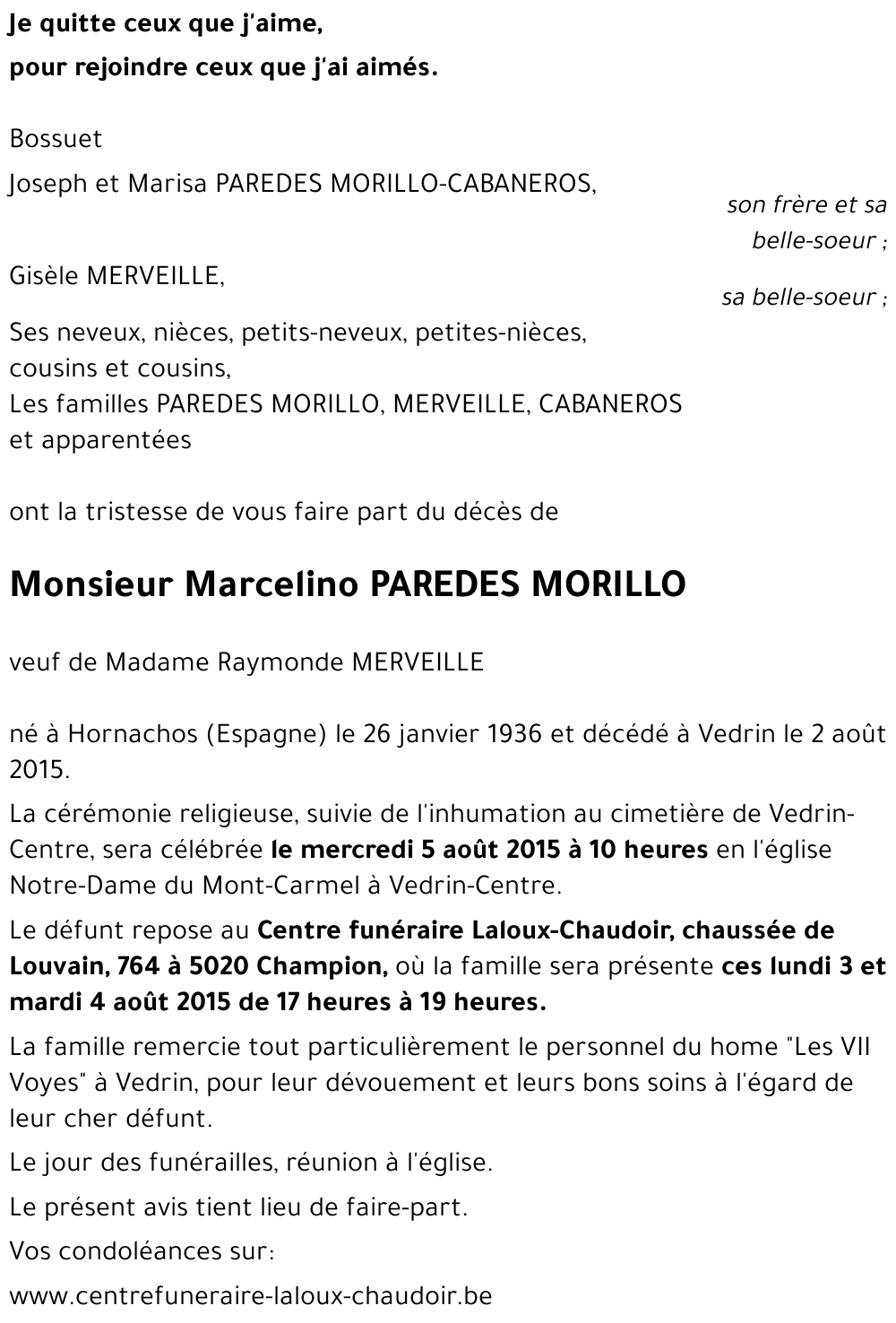 Marcelino PAREDES MORILLO