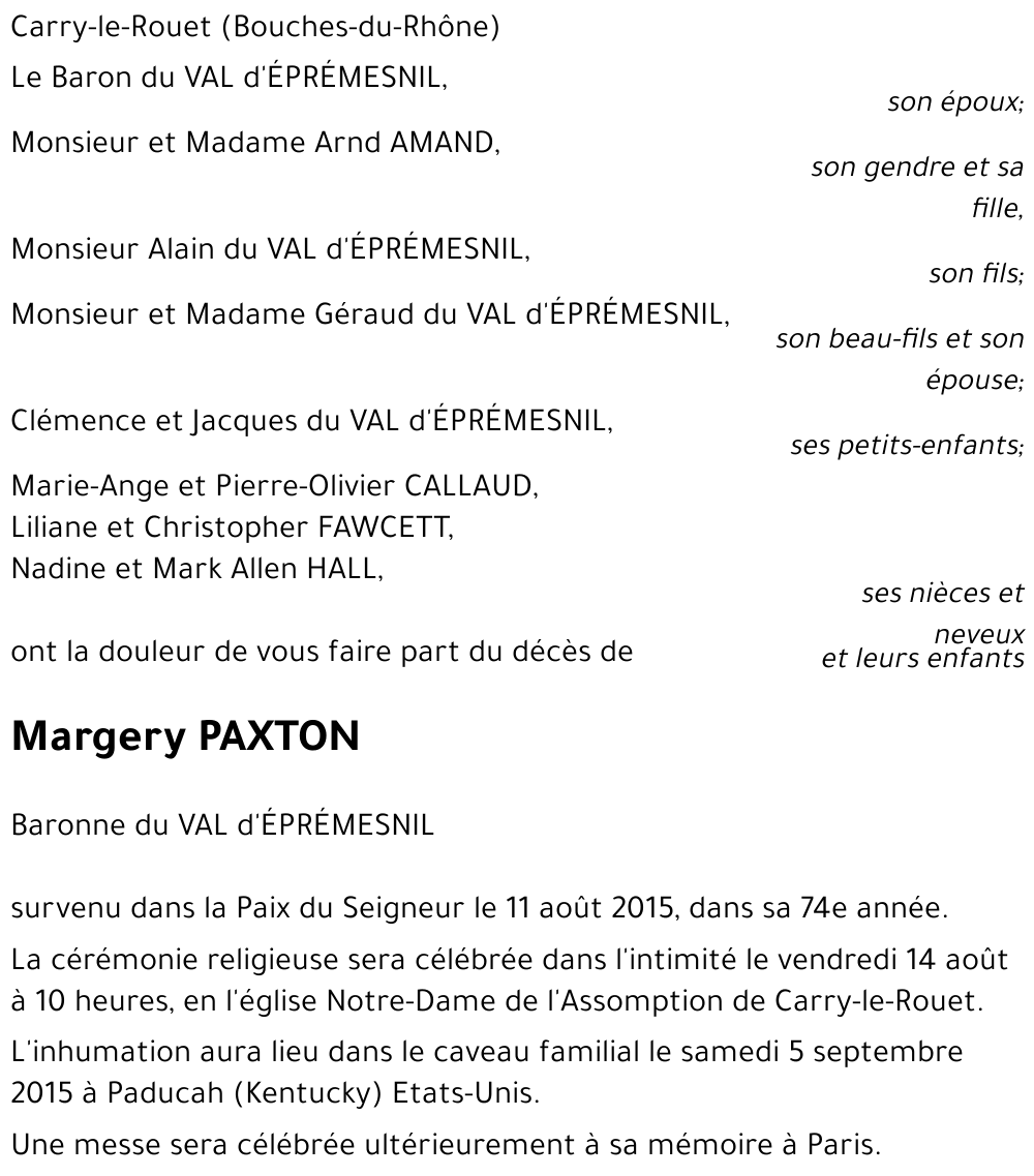 Margery PAXTON