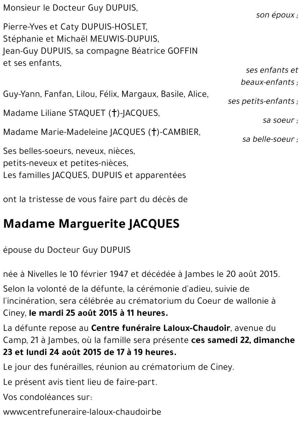 Marguerite JACQUES