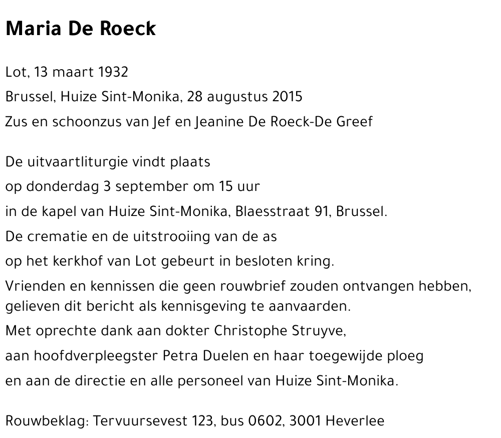 Maria De Roeck