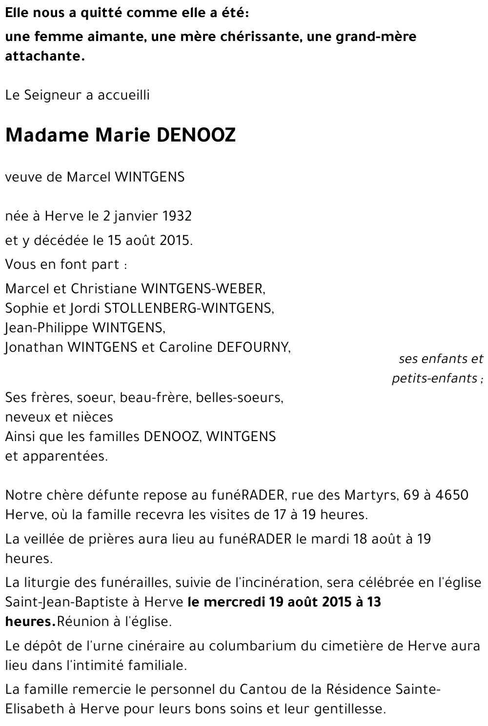 Marie DENOOZ