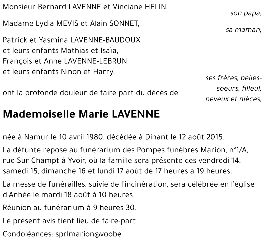 Marie LAVENNE