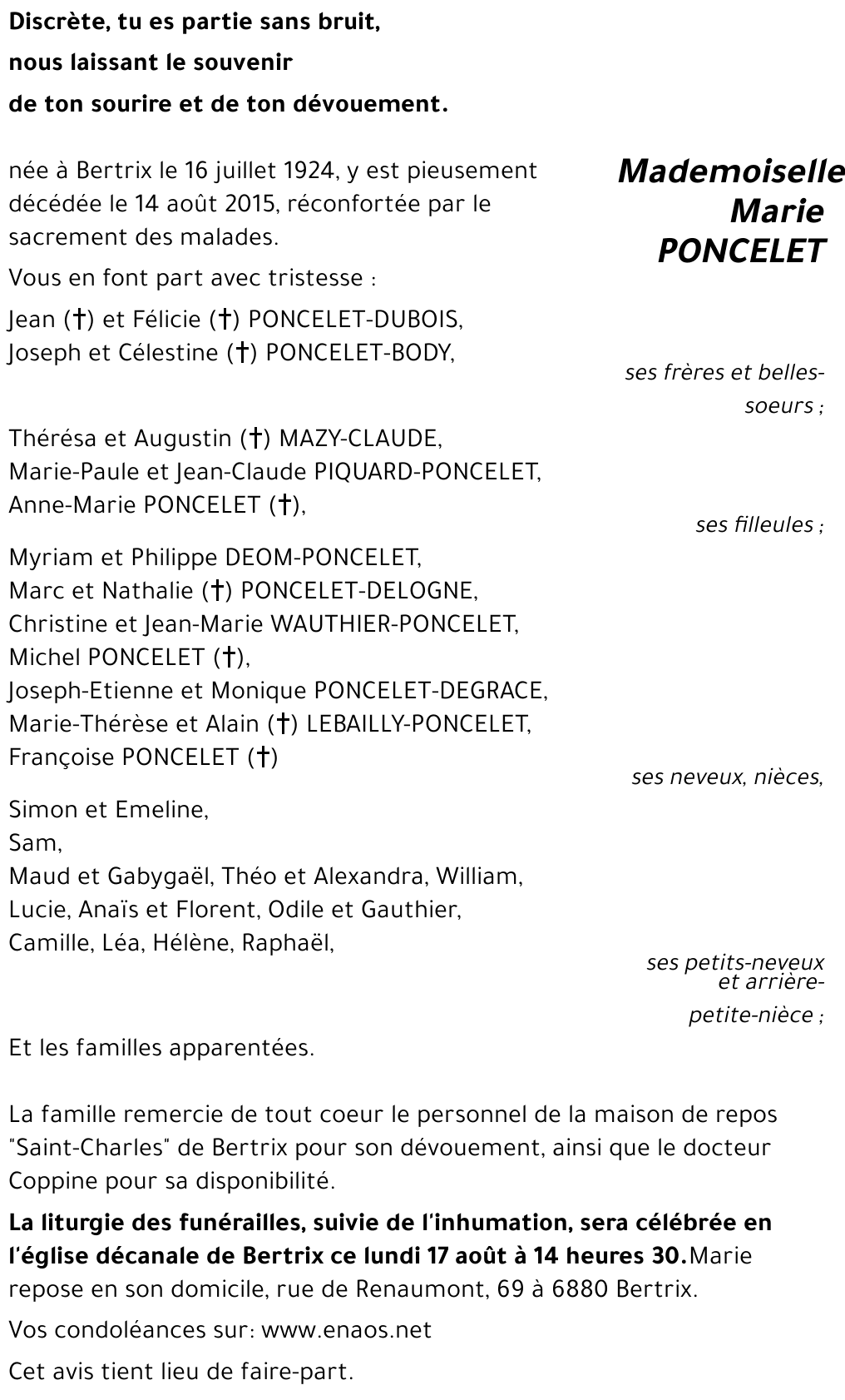 Marie PONCELET
