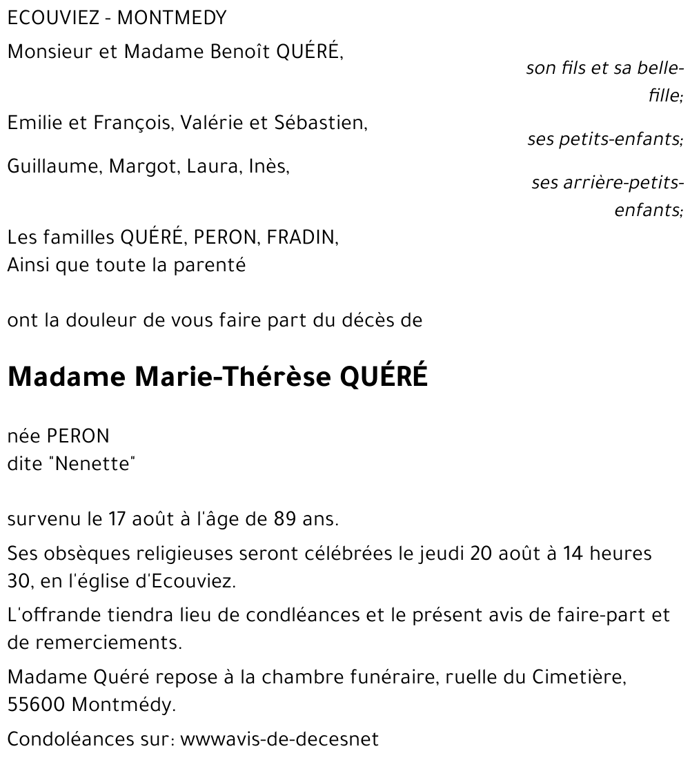 Marie-Thérèse QUéRé