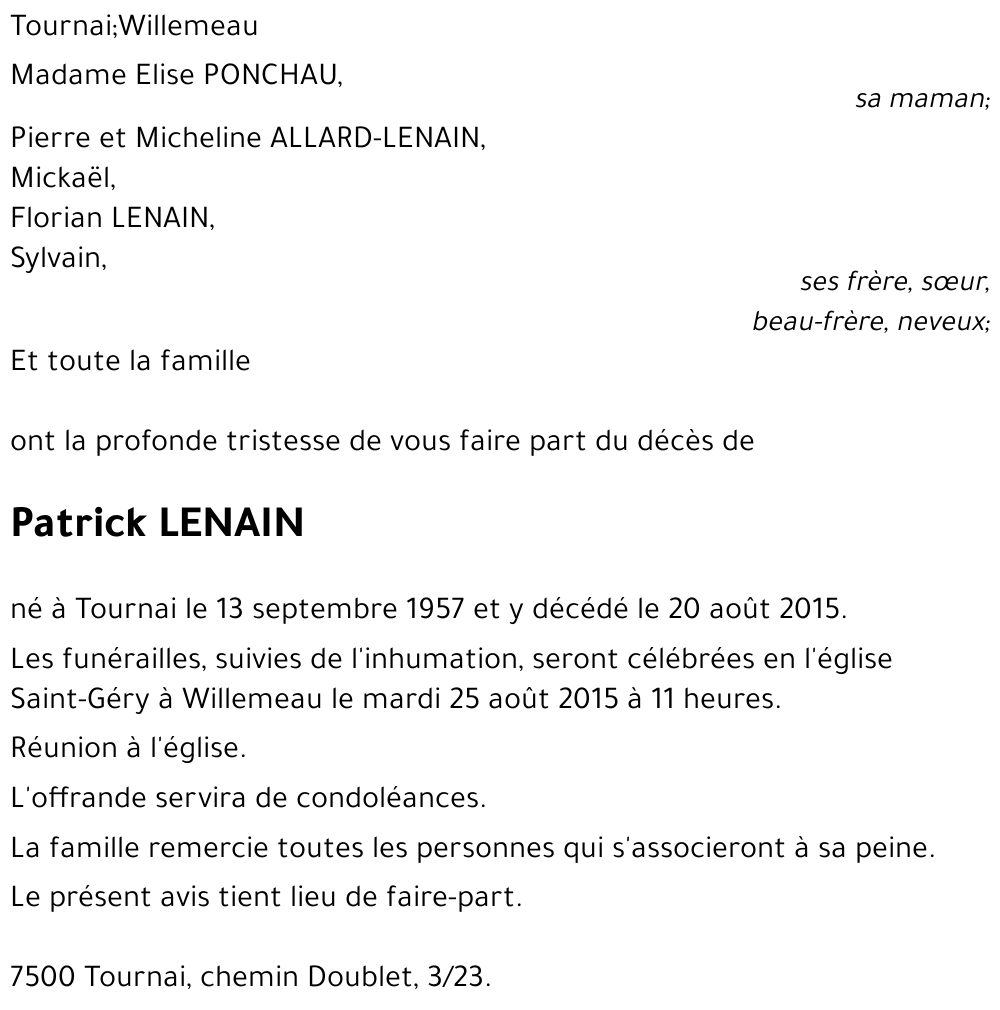 Patrick LENAIN