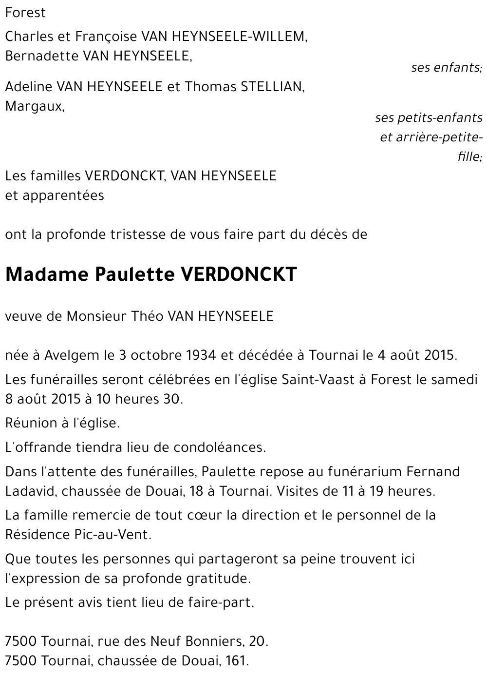 Paulette VERDONCKT