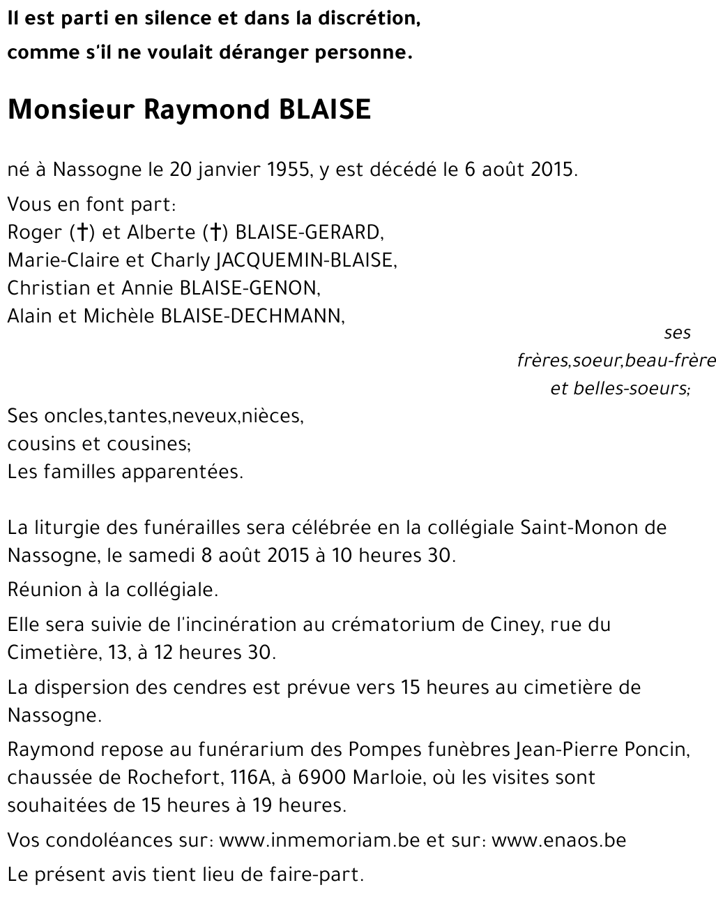 Raymond BLAISE