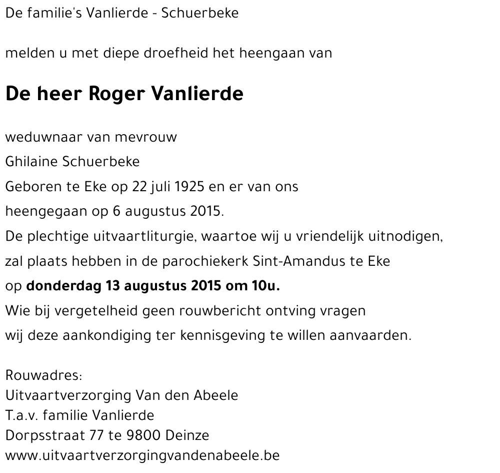 Roger Vanlierde