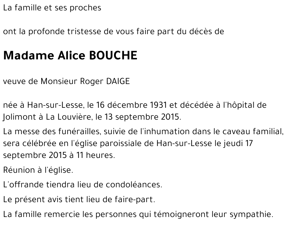 Alice BOUCHE