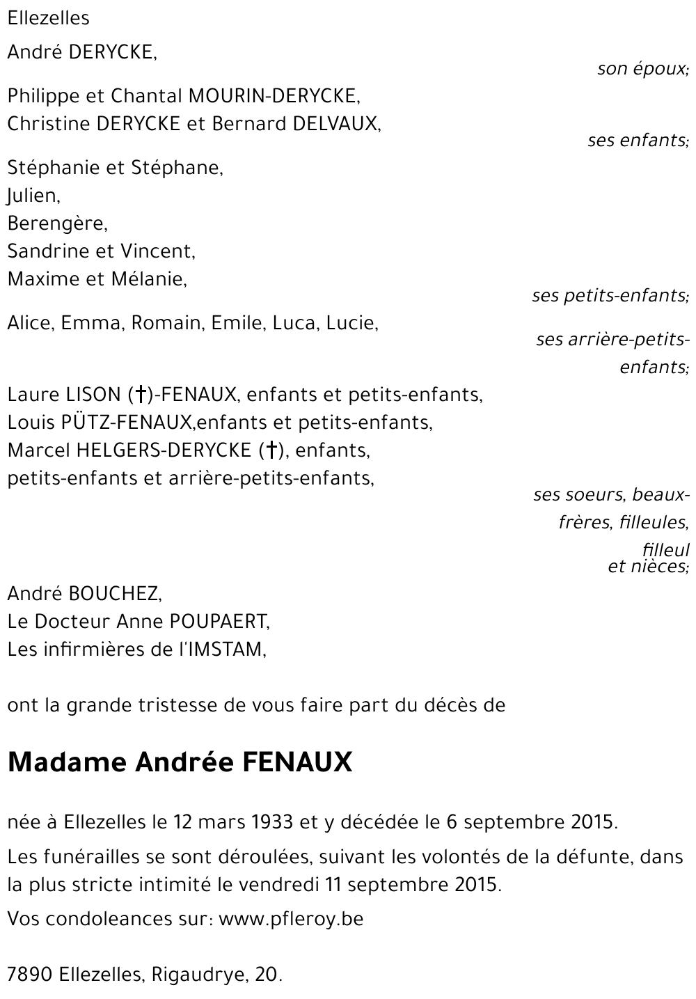 Andrée FENAUX