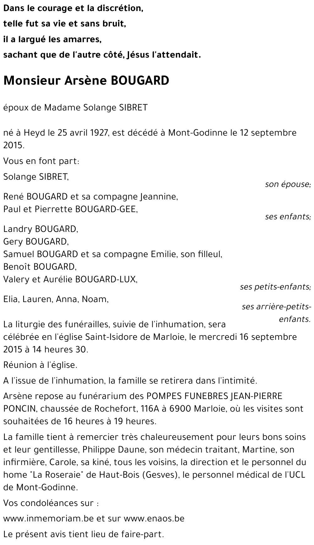 Arsène BOUGARD