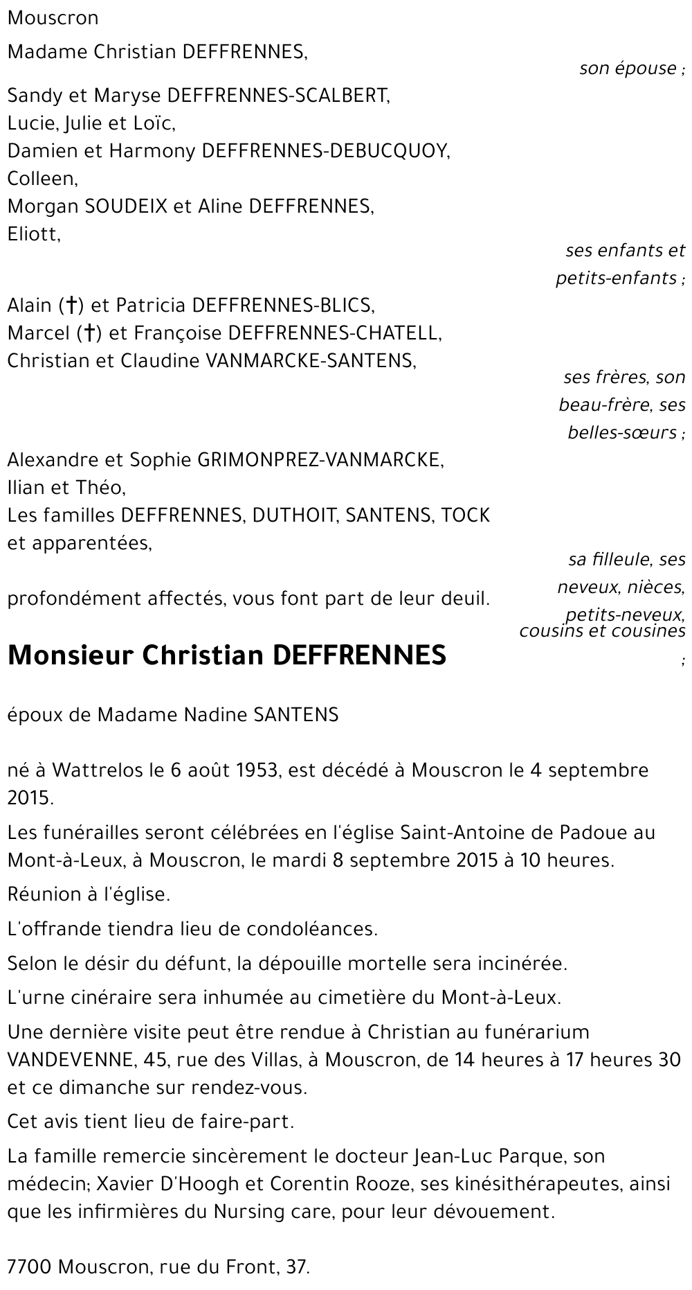 Christian DEFFRENNES