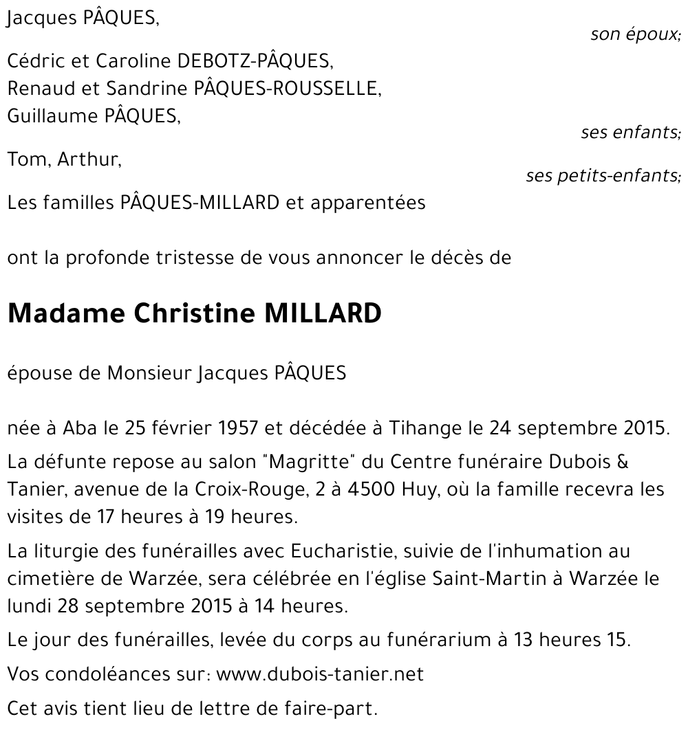 Christine MILLARD