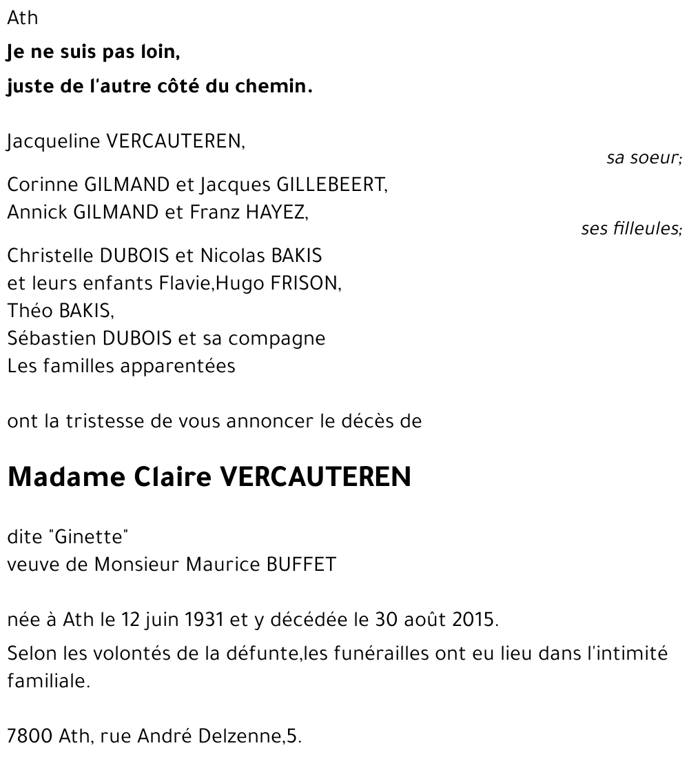 Claire VERCAUTEREN