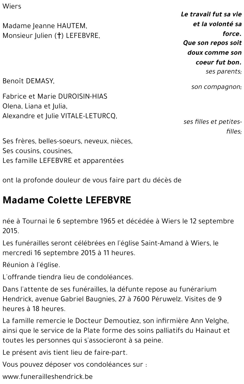Colette LEFEBVRE