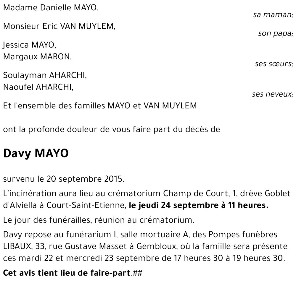 Davy MAYO