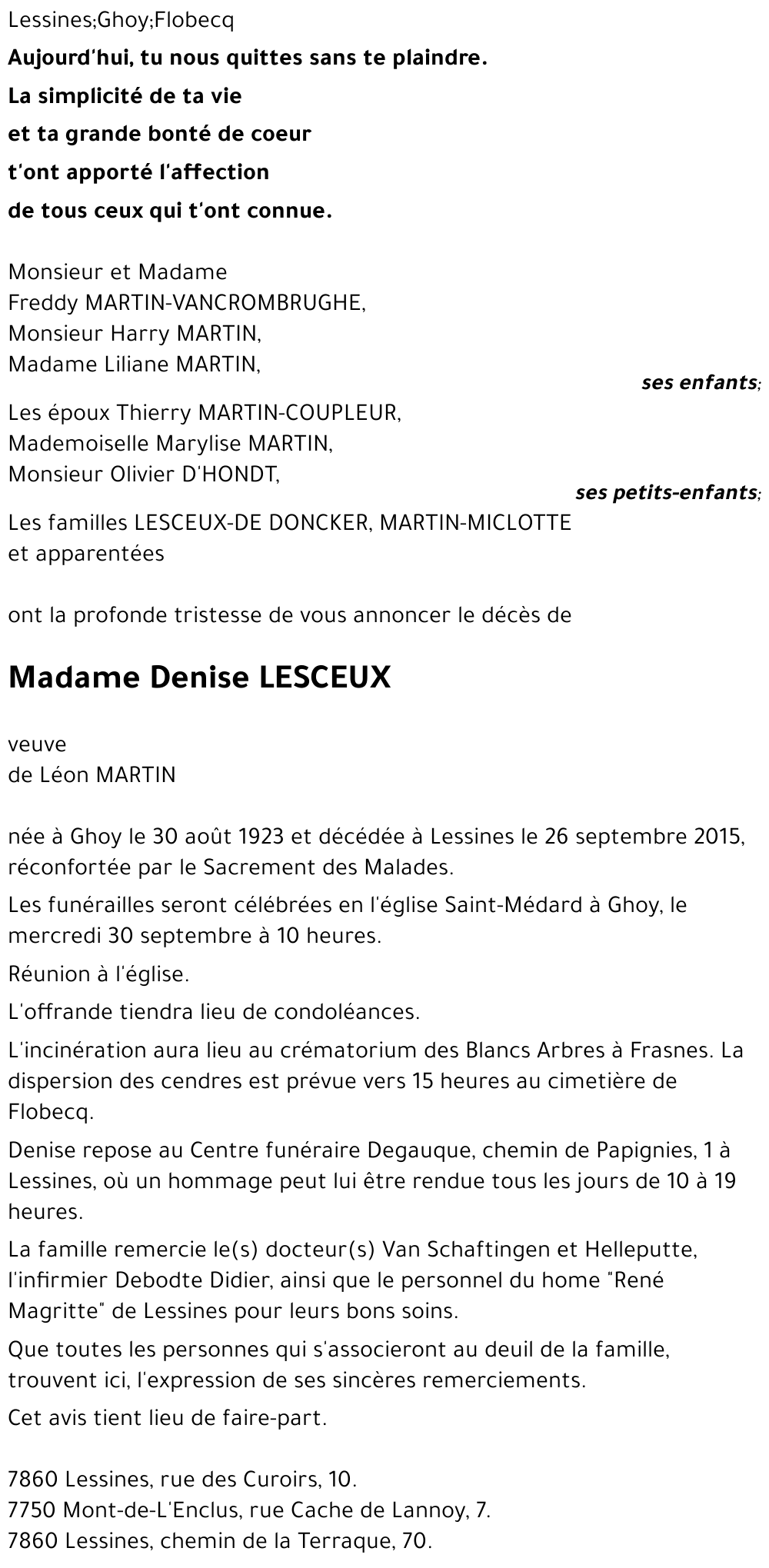 Denise LESCEUX