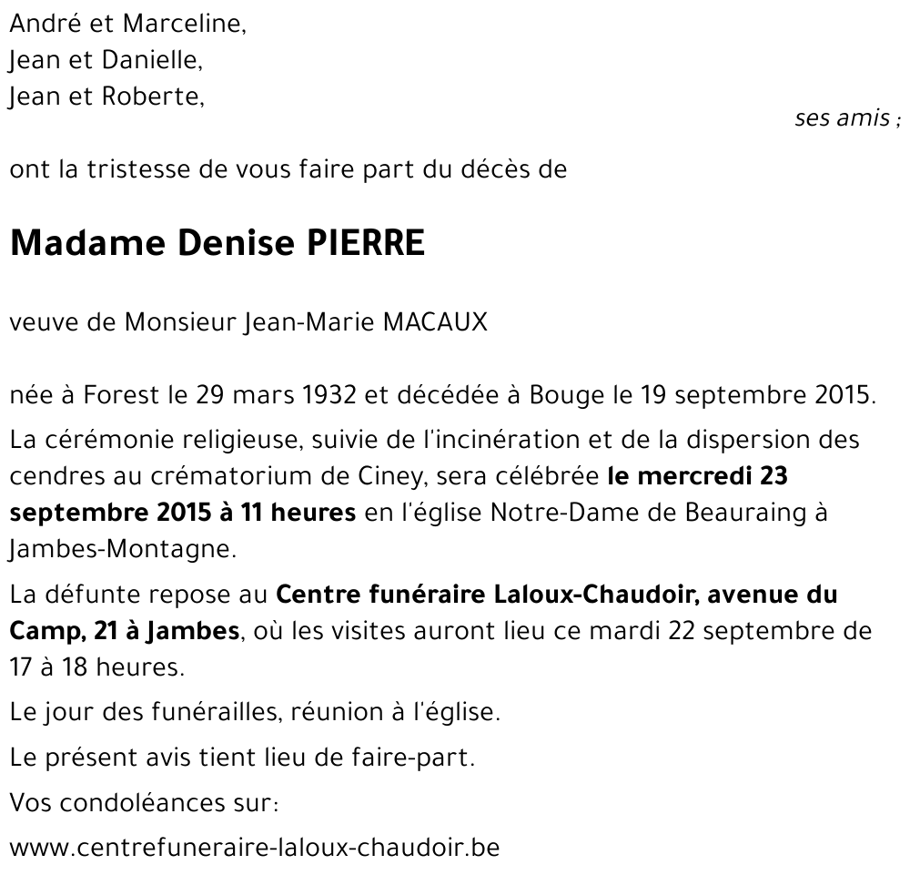 Denise PIERRE