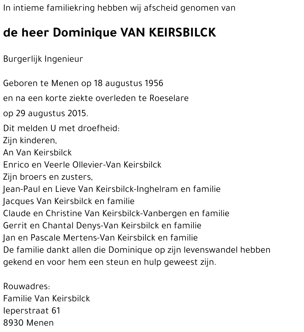 Dominique Van Keirsbilck