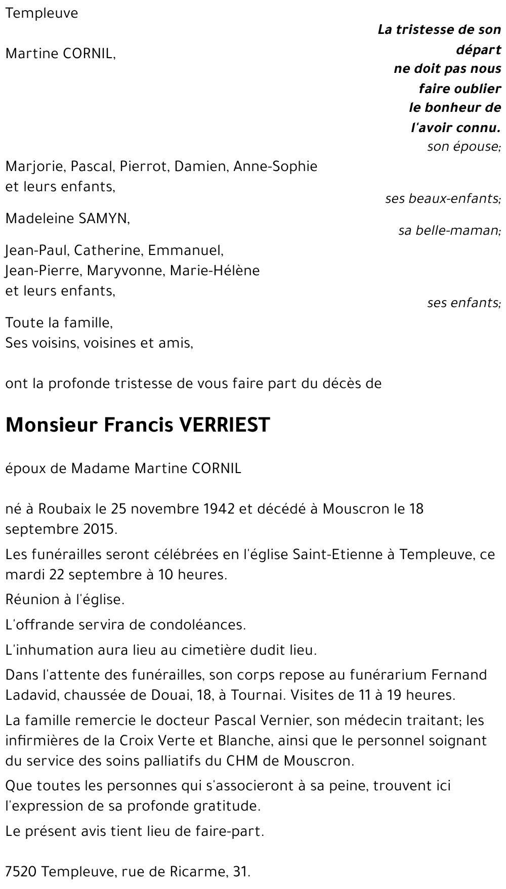 Francis VERRIEST