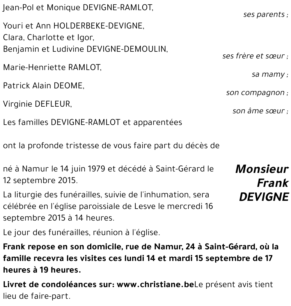 Frank DEVIGNE