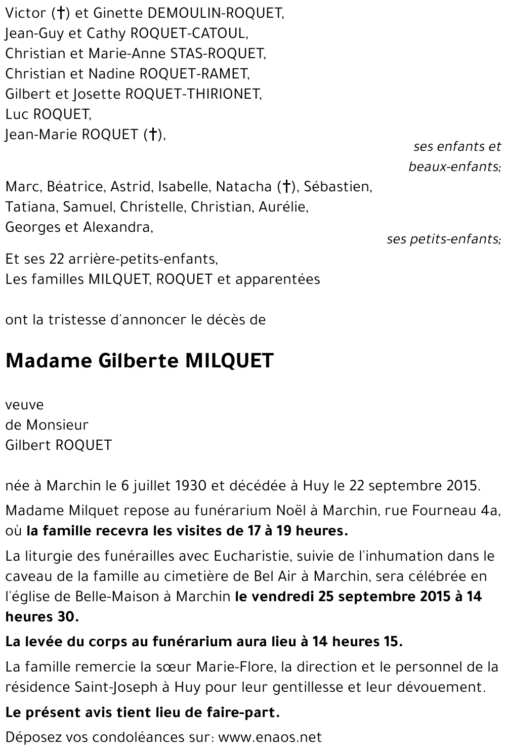 Gilberte MILQUET