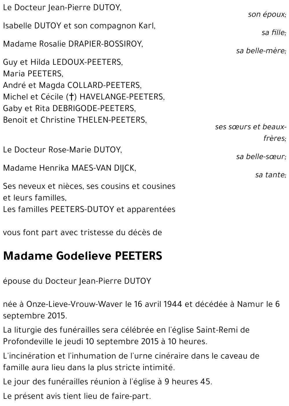 Godelieva PEETERS