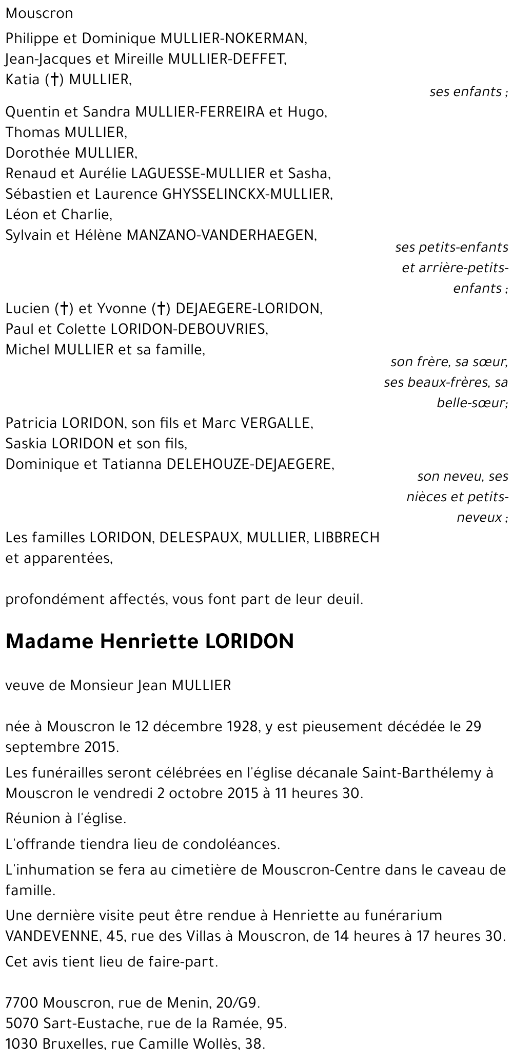 Henriette LORIDON