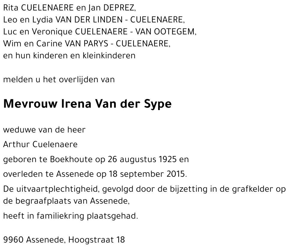 Irena Van der Sype