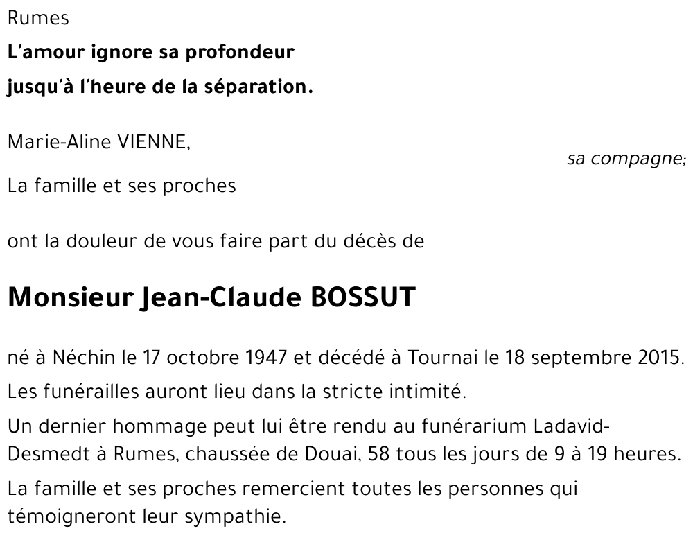 Jean-Claude BOSSUT